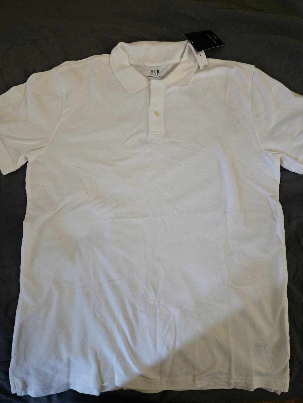 GAP Men's White Polo Shirt - Classic Short Sleeve